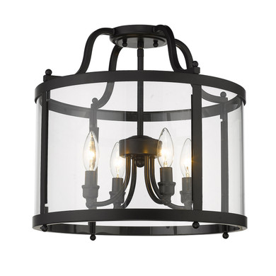 Semi-Flush Mts. Cage by Golden ( 62 | 1157-SF BLK Payton ) 