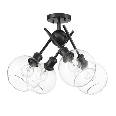 Semi-Flush Mts. Glass Down by Golden ( 62 | 1945-SF BLK-GLOBE-CLR Axel ) 