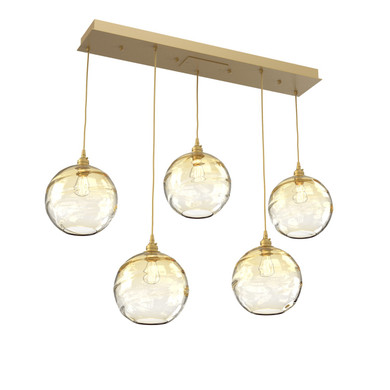 Linear/Island 4 Light + by Hammerton Studio ( 404 | PLB0047-05-GB-OA-C01-E2 Optic Blown Glass ) 