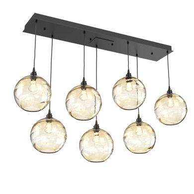 Linear/Island 4 Light + by Hammerton Studio ( 404 | PLB0047-07-MB-OA-C01-E2 Optic Blown Glass ) 