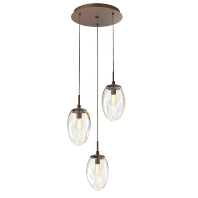 Mini Pendants 3 Light Cluster by Hammerton Studio ( 404 | CHB0063-03-BB-A-C01-E2 Meteo ) 