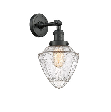 Sconces Single Glass by Innovations ( 405 | 203-BK-G664-7-LED Franklin Restoration ) 