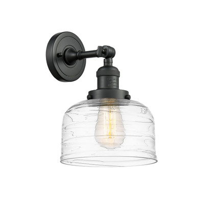 Sconces Single Glass by Innovations ( 405 | 203-BK-G713-LED Franklin Restoration ) 