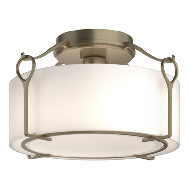 Semi-Flush Mts. Drum Shade by Hubbardton Forge ( 39 | 121142-SKT-84-GG0218 Bow ) 