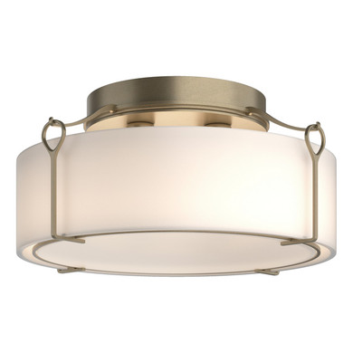 Semi-Flush Mts. Drum Shade by Hubbardton Forge ( 39 | 121145-SKT-84-GG0216 Bow ) 