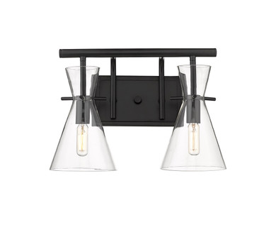 Bathroom Fixtures Two Lights by Innovations ( 405 | 354-2W-BK-CL Auralume ) 