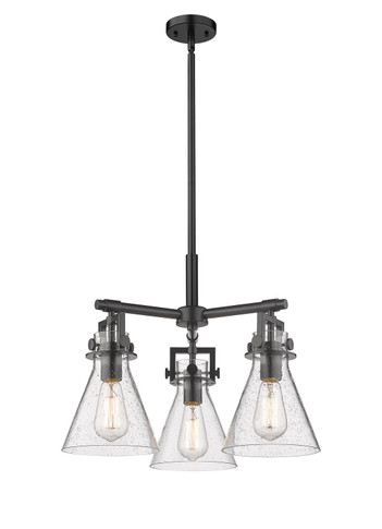Mini Chandeliers Glass Shade by Innovations ( 405 | 411-3CR-BK-G411-7SDY Downtown Urban ) 