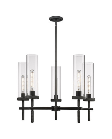 Mid. Chandeliers Glass Up by Innovations ( 405 | 471-5CR-BK-G471-12CL Downtown Urban ) 