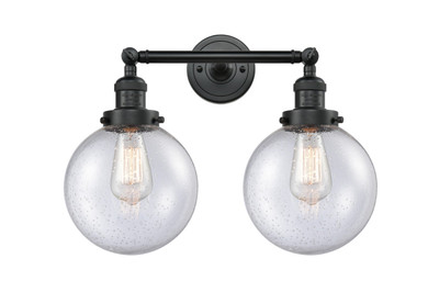 Bathroom Fixtures Two Lights by Innovations ( 405 | 208-BK-G204-8-LED Franklin Restoration ) 