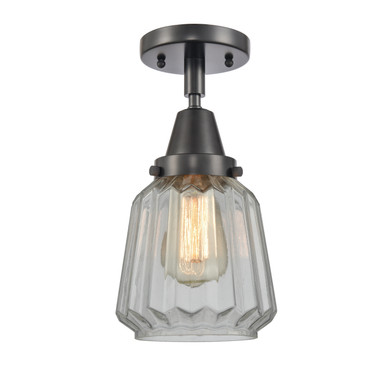 Semi-Flush Mts. Glass Down by Innovations ( 405 | 447-1C-BK-G142-LED Caden ) 