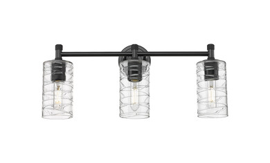 Bathroom Fixtures Three Lights by Innovations ( 405 | 434-3W-BK-G434-7DE Downtown Urban ) 
