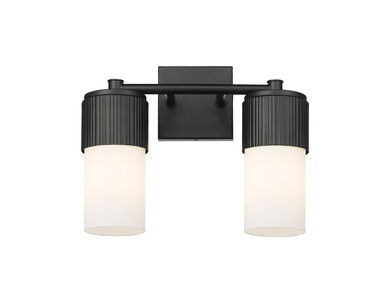 Bathroom Fixtures Two Lights by Innovations ( 405 | 428-2W-BK-G428-7WH Downtown Urban ) 