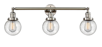 Bathroom Fixtures Three Lights by Innovations ( 405 | 205-PN-G204-6-LED Franklin Restoration ) 