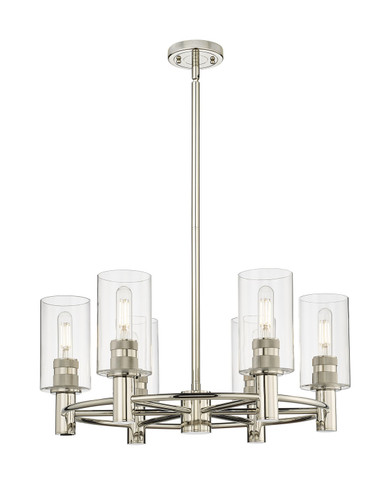 Mid. Chandeliers Glass Up by Innovations ( 405 | 434-6CR-PN-G434-7CL Downtown Urban ) 