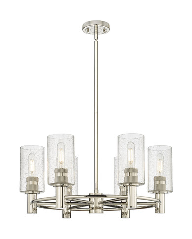 Mid. Chandeliers Glass Up by Innovations ( 405 | 434-6CR-PN-G434-7SDY Downtown Urban ) 