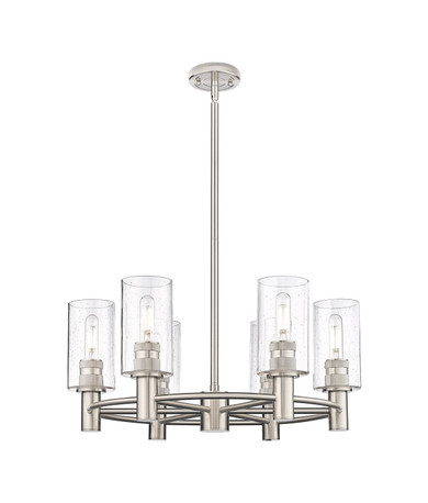 Mid. Chandeliers Glass Up by Innovations ( 405 | 434-6CR-SN-G434-7SDY Downtown Urban ) 