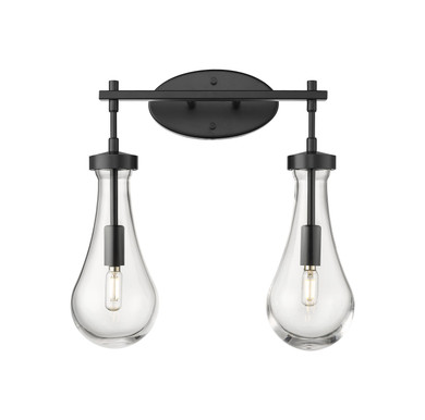 Bathroom Fixtures Two Lights by Innovations ( 405 | 451-2W-BK-G451-5CL Downtown Urban ) 