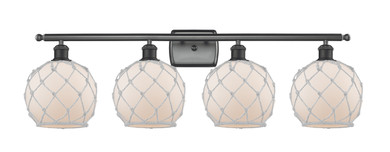 Bathroom Fixtures Four Lights by Innovations ( 405 | 516-4W-BK-G121-8RW Ballston ) 