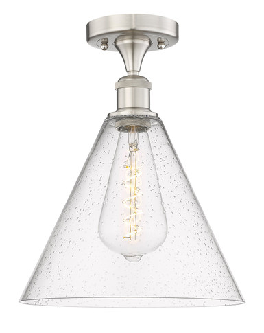 Semi-Flush Mts. Glass Down by Innovations ( 405 | 616-1F-SN-GBC-124 Edison ) 