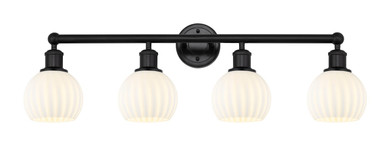 Bathroom Fixtures Four Lights by Innovations ( 405 | 616-4W-BK-G1217-6WV Edison ) 