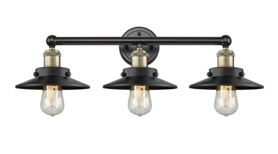 Bathroom Fixtures Three Lights by Innovations ( 405 | 616-3W-BAB-M6-BK Edison ) 