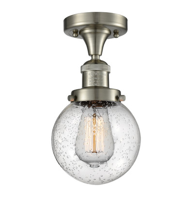 Semi-Flush Mts. Glass Down by Innovations ( 405 | 517-1CH-SN-G204-6-LED Franklin Restoration ) 