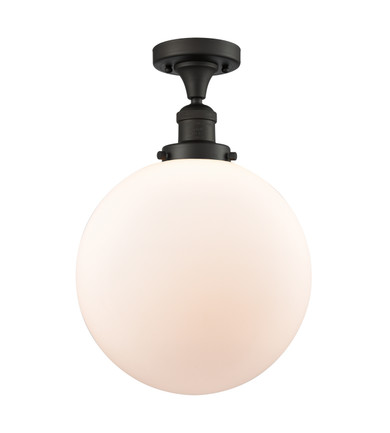 Semi-Flush Mts. Glass Down by Innovations ( 405 | 517-1CH-OB-G201-12-LED Franklin Restoration ) 