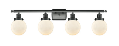 Bathroom Fixtures Four Lights by Innovations ( 405 | 916-4W-BK-G201-6-LED Ballston Urban ) 