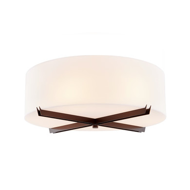 Flush Mounts Drum Shade by Justice Designs ( 102 | ACR-9523-OPAL-DBRZ Acryluxe ) 