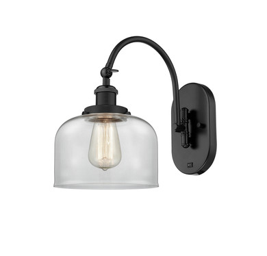 Sconces Single Glass by Innovations ( 405 | 918-1W-BK-G72-LED Franklin Restoration ) 