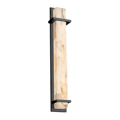 Exterior Wall Mt./Flush by Justice Designs ( 102 | ALR-7616W-MBLK Alabaster Rocks ) 