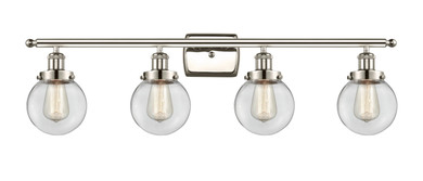 Bathroom Fixtures Four Lights by Innovations ( 405 | 916-4W-PN-G202-6-LED Ballston Urban ) 
