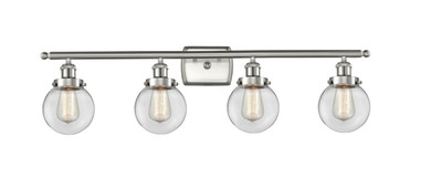 Bathroom Fixtures Four Lights by Innovations ( 405 | 916-4W-SN-G202-6-LED Ballston Urban ) 