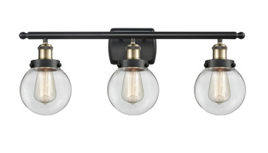 Bathroom Fixtures Three Lights by Innovations ( 405 | 916-3W-BAB-G202-6-LED Ballston Urban ) 