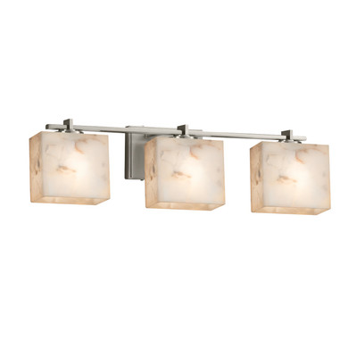 Bathroom Fixtures Three Lights by Justice Designs ( 102 | ALR-8443-55-NCKL-LED3-2100 Alabaster Rocks ) 