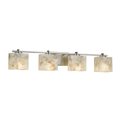 Bathroom Fixtures Four Lights by Justice Designs ( 102 | ALR-8444-55-NCKL Alabaster Rocks ) 