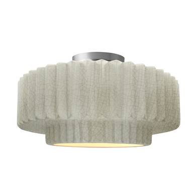 Semi-Flush Mts. Drum Shade by Justice Designs ( 102 | CER-6375-CRK-NCKL Radiance ) 