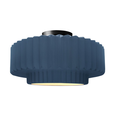 Semi-Flush Mts. Drum Shade by Justice Designs ( 102 | CER-6375-MDMT-MBLK Radiance ) 