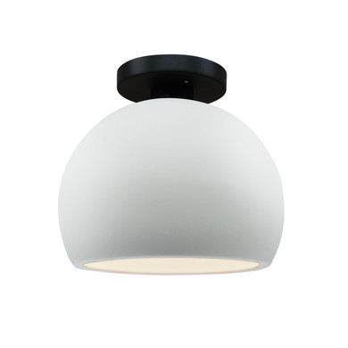 Semi-Flush Mts. Glass Down by Justice Designs ( 102 | CER-6350-WHT-MBLK Radiance ) 
