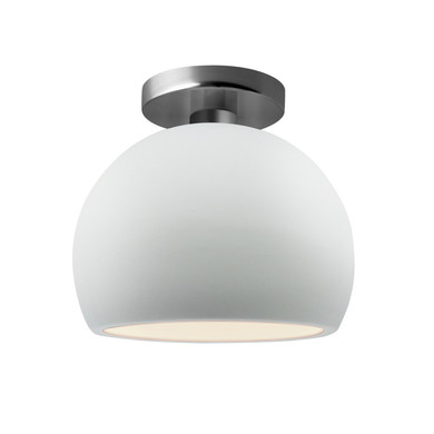 Semi-Flush Mts. Glass Down by Justice Designs ( 102 | CER-6350-WHT-NCKL Radiance ) 