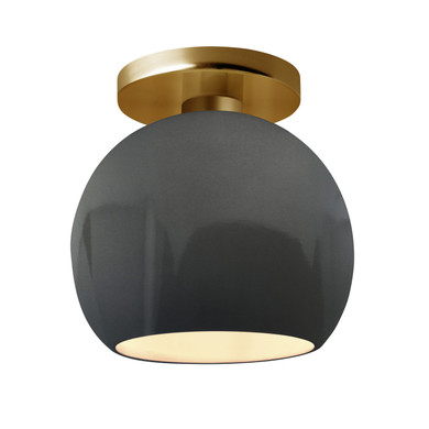 Semi-Flush Mts. Glass Down by Justice Designs ( 102 | CER-6353-GRY-BRSS Radiance ) 