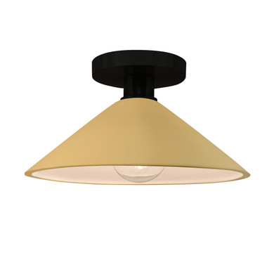Semi-Flush Mts. Glass Down by Justice Designs ( 102 | CER-6330-MYLW-MBLK Radiance ) 