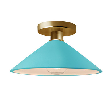 Semi-Flush Mts. Glass Down by Justice Designs ( 102 | CER-6330-RFPL-BRSS Radiance ) 
