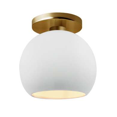 Semi-Flush Mts. Glass Down by Justice Designs ( 102 | CER-6353-WHT-BRSS Radiance ) 