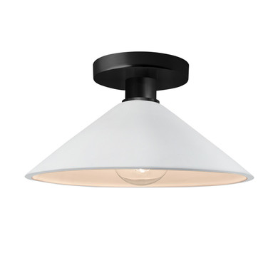 Semi-Flush Mts. Glass Down by Justice Designs ( 102 | CER-6330-WHT-MBLK Radiance ) 