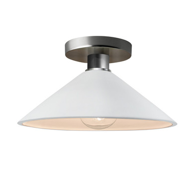 Semi-Flush Mts. Glass Down by Justice Designs ( 102 | CER-6330-WHT-NCKL Radiance ) 