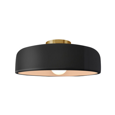 Semi-Flush Mts. Bowl Style by Justice Designs ( 102 | CER-6343-BKMT-BRSS Radiance ) 