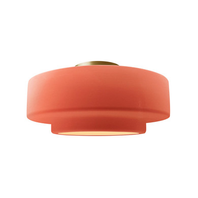 Semi-Flush Mts. Drum Shade by Justice Designs ( 102 | CER-6363-BSH-BRSS Radiance ) 