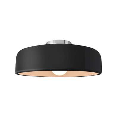 Semi-Flush Mts. Bowl Style by Justice Designs ( 102 | CER-6343-BLK-NCKL Radiance ) 