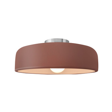 Semi-Flush Mts. Bowl Style by Justice Designs ( 102 | CER-6343-CLAY-NCKL Radiance ) 